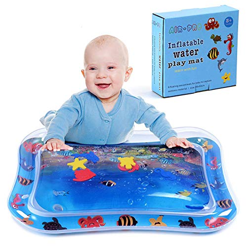 Baby Kinder aufblasbare Wassermatte,Kuaetily Wasser Spielmatte Wasserkisse Aktivitätscenter Bauchzeit BPA frei für Baby, Säuglinge & Kleinkinder 66x55cm