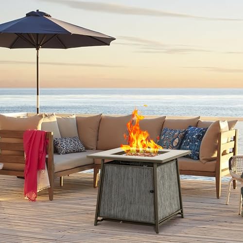 BALI OUTDOORS 50,000 BTU Propane Fire Pit Outdoor, 28 inch Propane Fire Pit Table Square, Gas Firepits for Outside Patio, Garden, Backyard - Image 2