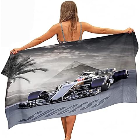 JOGAMA 3D Racing Car Microfibre Beach Towel Cover