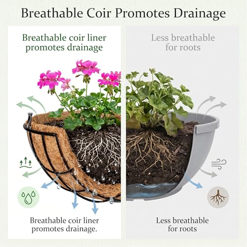 Kingbuy 12" Metal Hanging Planter Basket 2-Pack Deal - Image 7