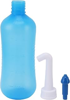 JUOPZKENN Nasal Irrigation, Portable Manual Sinus Rinse Bottle, Nasal Irrigation Manual Sinus Rinse Bottle Pressure Nose Wash Cleaner for Children Adults (500ml Single Hole Head)