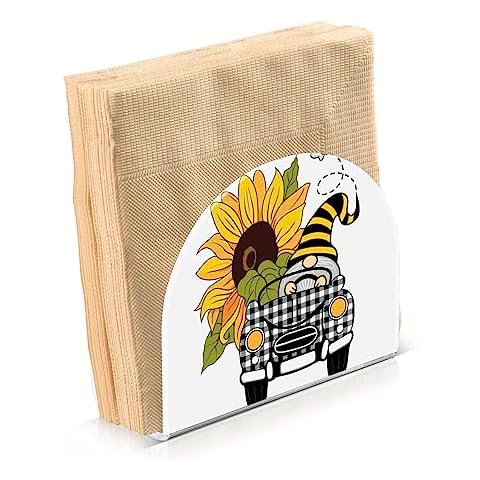 susiyo Gnome Sunflower Acrylic Napkin Holder Cover