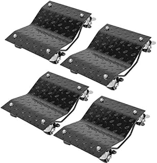 VIVOHOME Heavy Duty 4 Tire Wheel Dolly Car Stakes 6000lbs Capacity Black