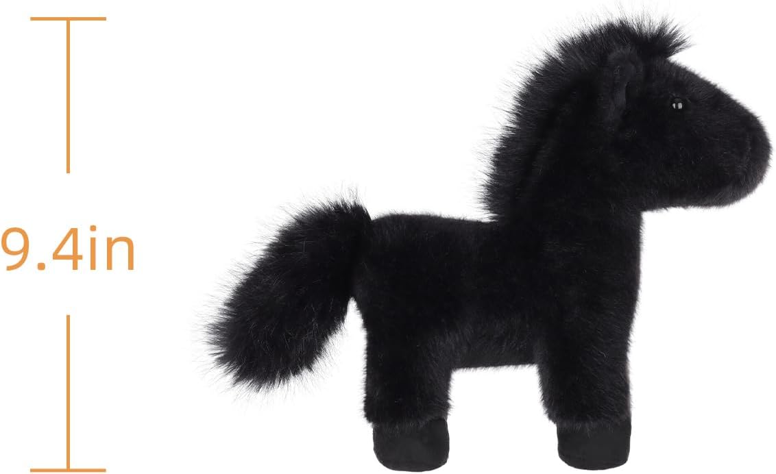 Apricot Lamb Toys Plush Black Wild Pony Horse Stuffed Animal Soft Cuddly Perfect for Kids 9.4 Inches - Image 6