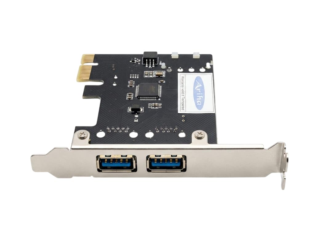ariha pcie usb 3.0 expansion card 2 port, ar-11, for desktop pc, compatible with windows 7/8/10, 12x6.5x2 cm, 160 grams