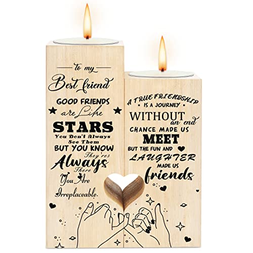 Herzförmiger Kerzenhalter Beste Freundin Geschenke Geburtstag Persönlich Kkerze Für Beste Freundin, Bedeutungsvolles Holz Abschluss Geschenk Weihnachts ( to Beste Freundin ) Cover