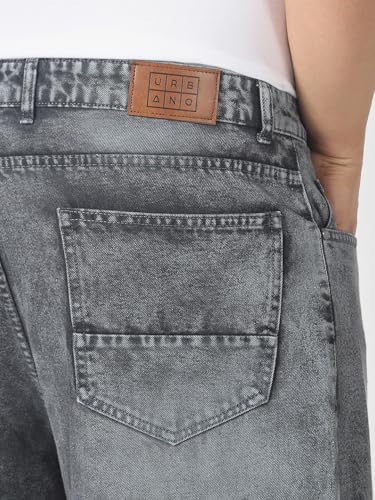 Image of Urbano Plus Men's Loose Baggy Fit Washed Jeans Non-Stretchable
