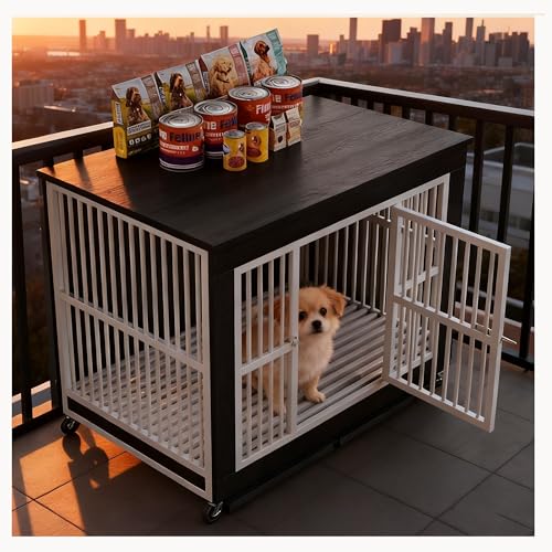 犬ゲージ 犬 サークル ウッディサークル 犬 ゲージ 屋根付き ペットケージ ペットサークル ドッグゲージ 木製 犬 ゲージ ケージ 小型犬 中型犬 大型犬 ペット サークル用 インテリア 引き出し式トレー 1台3役 お掃除が楽々(C,80*52*77cm