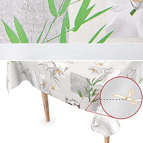 Washable Oilcloth Tablecloth 120 x 140 cm Cutting Edge Orchid Spa Easy-care, 55.1 x 47.2 inch (Rectangular) - Image 2