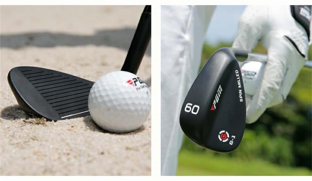 Palos de Golf Cuñas de Arena Loft 50-62 Grados Control de Distancia Cuña de Golf (56 Grados, Negro)