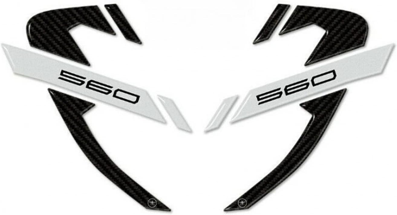 labelbike - 3D Stickers Motorcycle Fairing Corner Guards Protection and Decoration in Resin Compatible with Yamaha Tmax 560 from 2020 - Carbon Silver Color