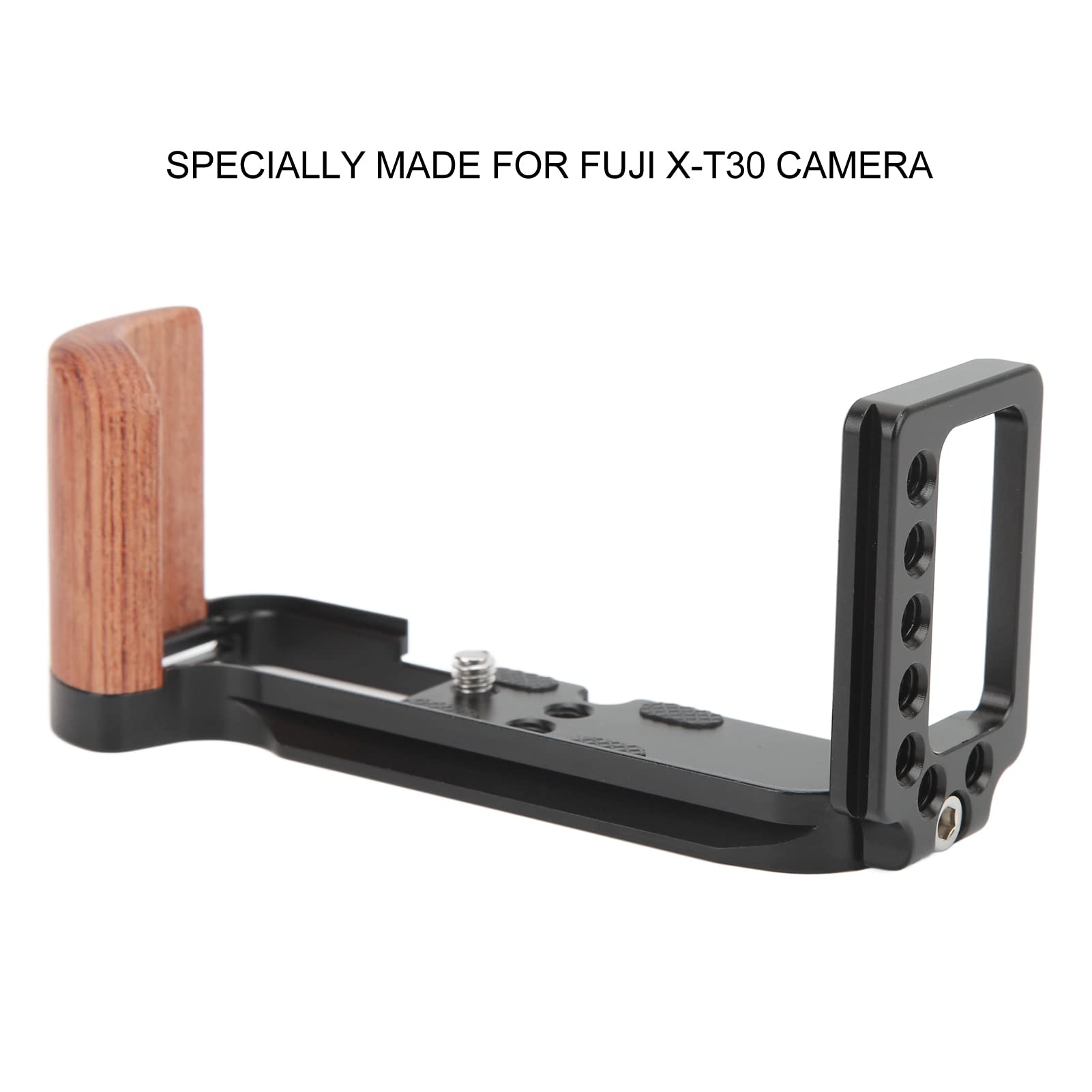 Aluminio L Soporte Placa de liberación rápida para X T30 Arca Swiss Compatible Vertical Grip Ligero CNC mecanizado con roscas de 1/4"