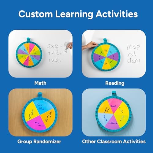 Educational Insights Jumbo Magnetic Spin Wheel - Customizable Magnetic Spinner for Classroom Games and Learning Activities, Fun Teacher & Classroom Supplies, Large Spinning Wheel for Dry Erase Board