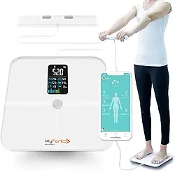 Balança Bioimpedância Smart Display 8 Sensores com Display VA WF04 Balança Digital Corporal Banheiro Fitdays com Homologação Anatel