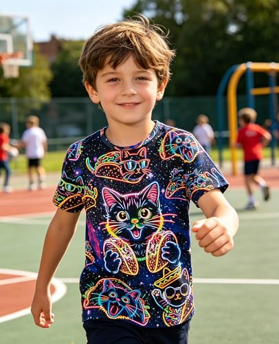 Image of uideazone Tshirts for Boys Kids Short Sleeve T-Shirt 3D Graphic Tee Shirts Tops Clothes 4-16 Years
