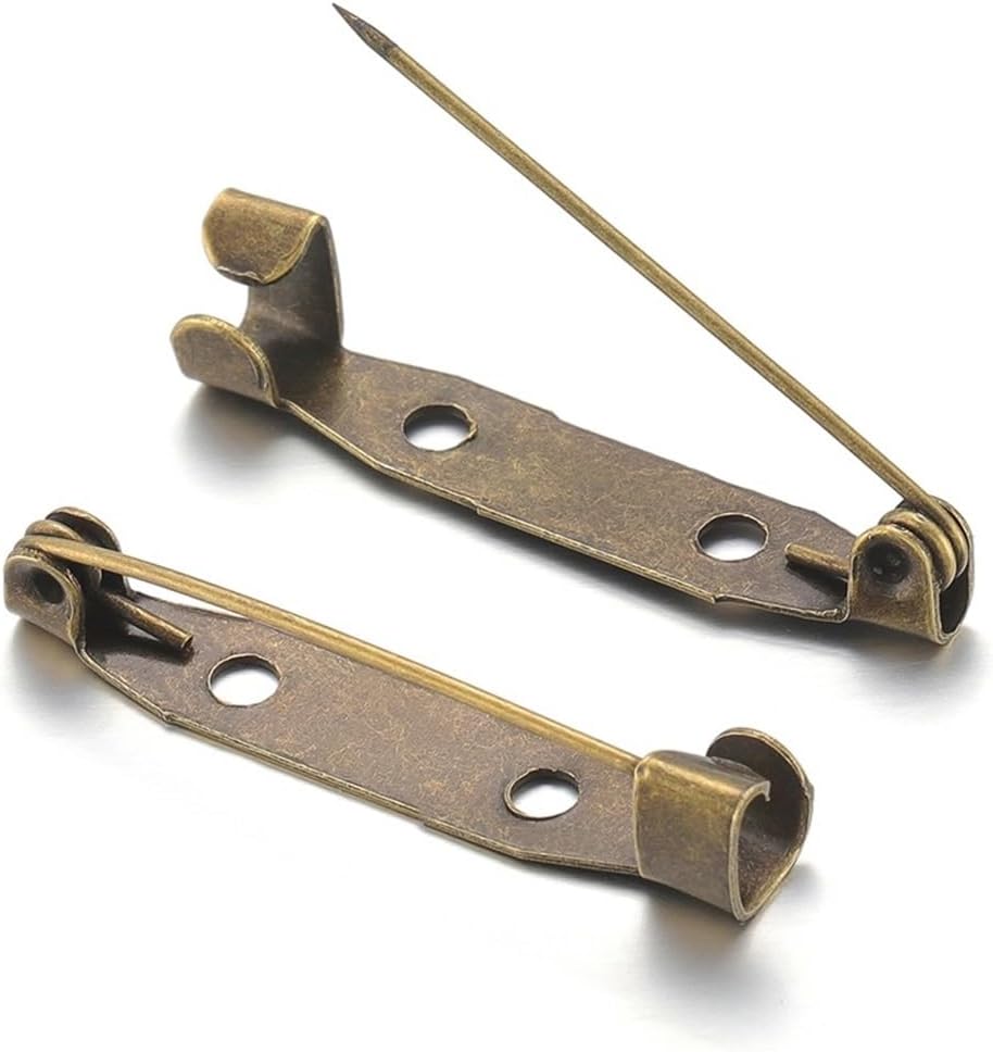 Brooch Clasps Pin,50pcs/lot 15-40mm Brooch Clip Base Pin Blank Pins Broochs Blank Base For DIY Jewelry Making Supplies (Color : Bronze, Size : 15mm 50Pcs) (Color : Bronze, Size : 35mm 50Pcs) ( Color :