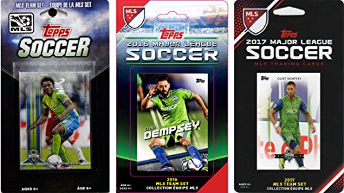 MLS Seattle Sounders Men's 3 Different Licensed Trading Card Team Sets, White