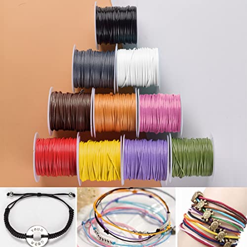 Cord Stretch Realm Gewachste Kordel Aus Baumwolle – Armbänder, Halsketten, Schmuckfaden, Shamballa-Makramee (2 Mm, Braun, 5 M 10m 1mm Shamballa Makramee