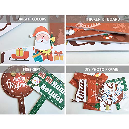 Christmas Photo Booth Props Kit, 32Pcs Photo Props With Large Photo Booth Frame (20X28”), Diy Christmas Picture Props Selfie Accessories, Perfect For Xmas Holiday Party Decoration #TOP1