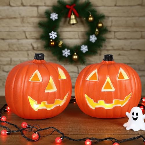 Halloween Light Up Pumpkin Jack O Lantern Pumpkins Decor Vintage