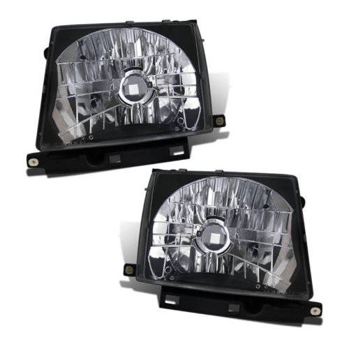 SPPC Headlights Black Assembly Set For Toyota Tacoma - (Pair) Driver Left and Passenger Right Side Replacement Headlamp