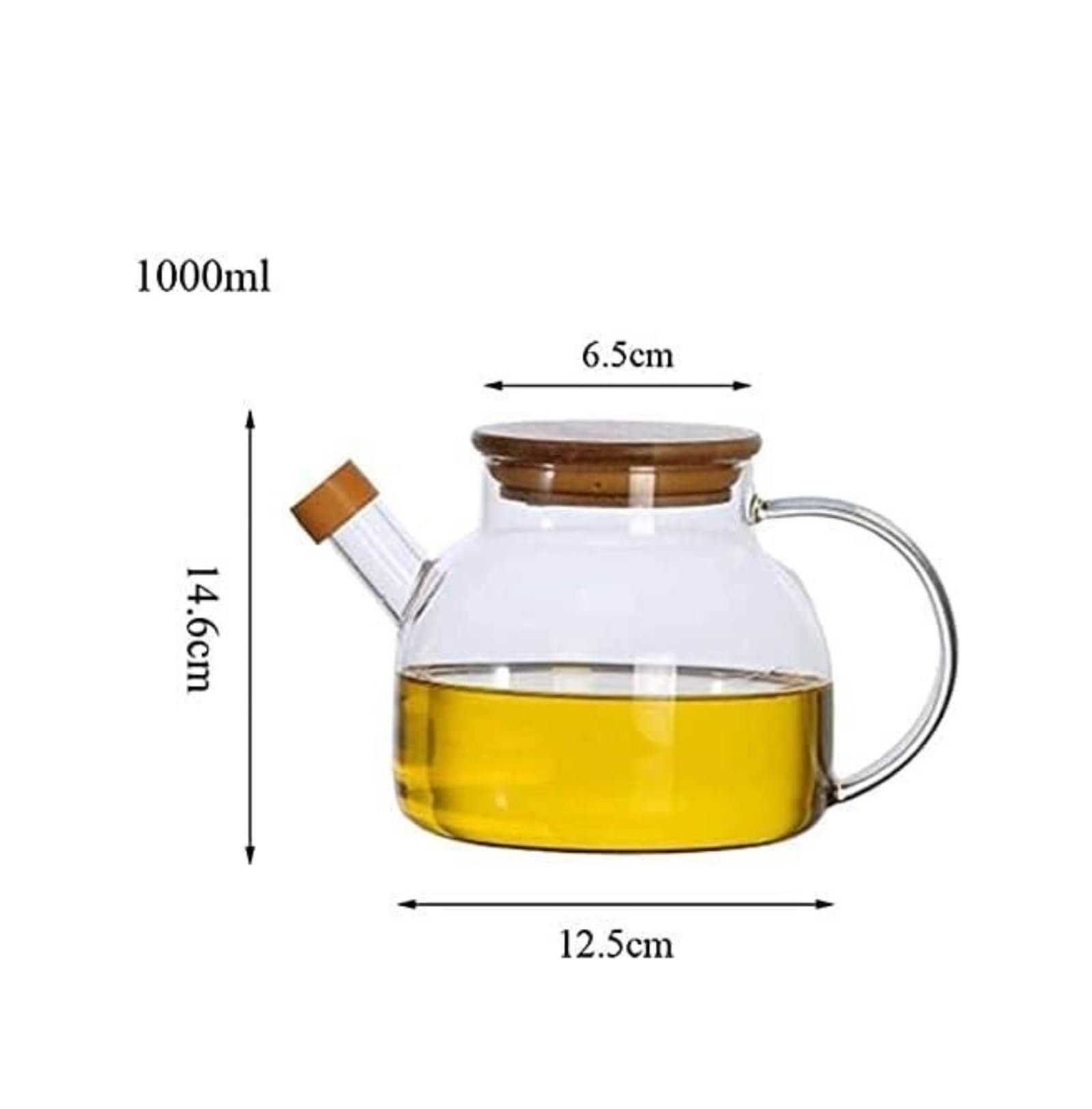 Dozownik oleju i octu Dozownik oleju i octu, szklana butelka szczelna butelka oleju przezroczysta, drewniana osłona (1000 ml) (1800 ml) Ocet(1800ml)