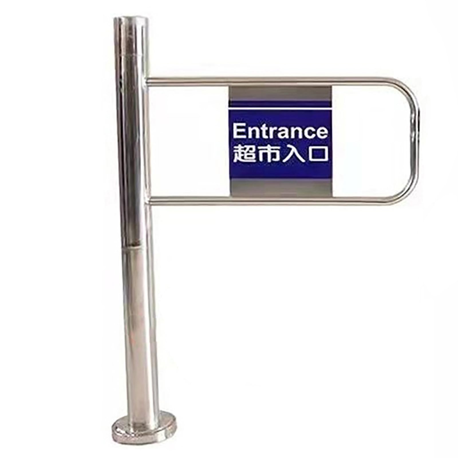 Automatic Rebound Swing Gate - Stainless Steel Supermarket Entrance Door, Heavy-Duty Pedestrian Metal Gate for Libraries &amp; Scenic Stores (Left, 80x97 cm)