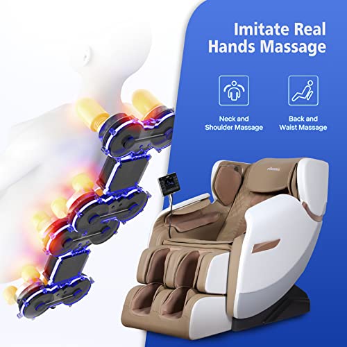 Massage Chair, 2023 Full Body Zero Gravity Massage Chairs, Shiatsu Massage Recliner Chair With Dual-Core S Track, Air Pressure,Heating Therapy, Foot Rollers,Bluetooth Speaker(Brown) #TOP2