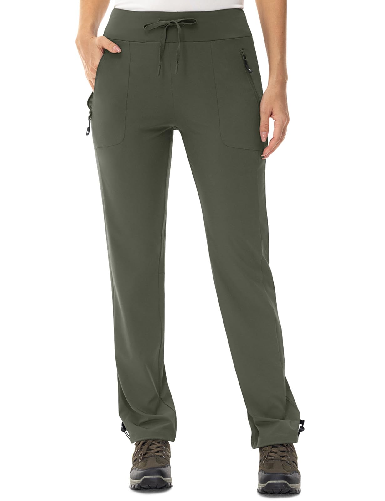 TBMPOY Women's Hiking Pants Lightweight Water Resistant Travel Joggers Quick Dry Outdoor Athletic Pants Zipper Pockets