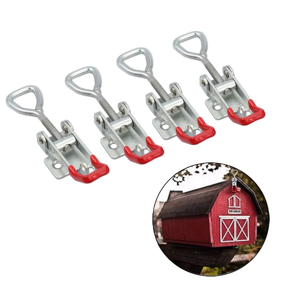 TANiCE 4 PCs Abrazadera de Palanca Ajustable Cierre de Palanca Aleación de Zinc Abrazadera Palanca Pestillo para Cajas de Herramientas, Puerta, Baúl, Gabinete, Armario