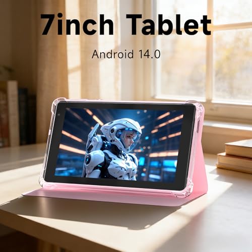 Image of NOVOJOY 7 Inch Tablet with Case, Android 15 Tablet PC, 32GB Storage 8GB RAM, Tablet PC with Quad-Core Processor, Dual Camera, WiFi, BT, Computer Tablet (with Case for