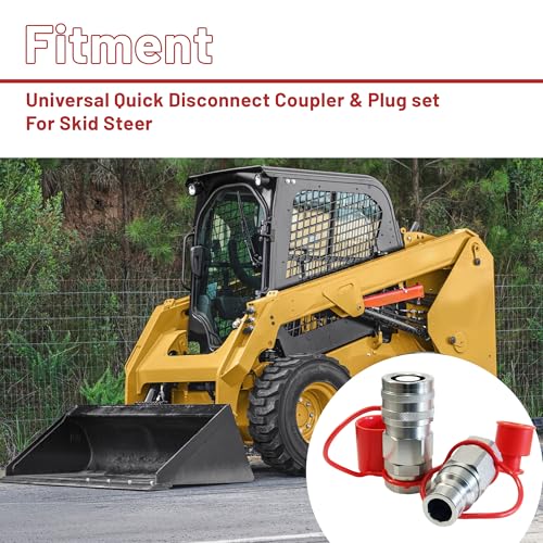 Image of 3 /4 inch SAE Flat Face High Flow Hydraulic Quick Connect Coupler Set, 3 /4 inch Body x (1-1 /16 inch-12 ORB) Thread,ISO 16028 w /Dust Caps