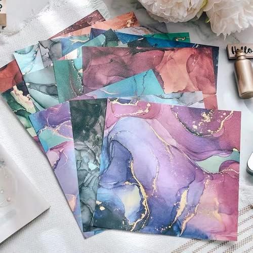 Scrapbooking Paper Pad Marble Pattern Bronzing Scrapbooking Cardstock Paper Pads Bronzing Scrapbooking Supplies for Decorative Card (1-1)
