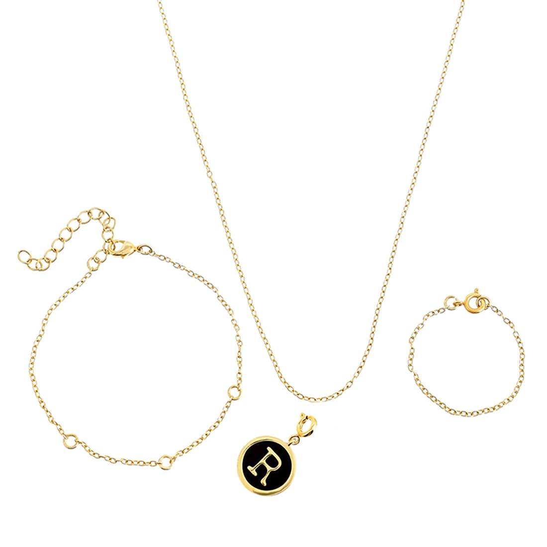 Valentine's Day Collection Alphabet R Black Enamel Charm|Valentine Gift For Her|Gift For Wome|Gift For Her|