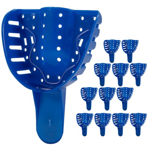 Image of #1, 12PC Tracking Spacer Plastic Dental Impression Trays Small Medium Large Upper-Left Lower-Right