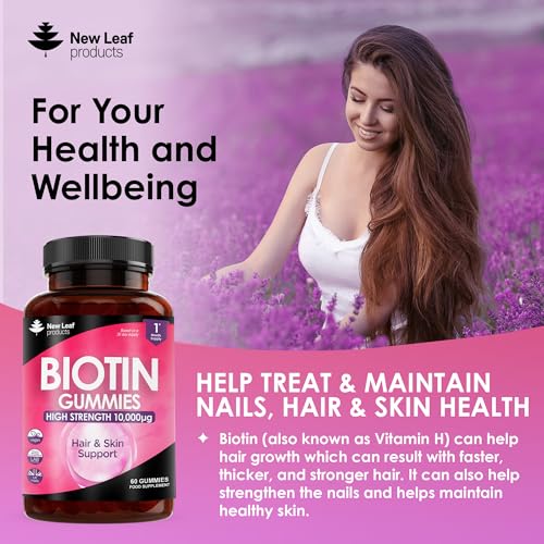 Beauty-Hair-Skin-Nails-Gummies-for-Hair-Growth-Skin-Health-Biotin-10000g-Vegan-Chewable-Beauty-Vitamins-Hair-Vitamins-for-Women-Men-GMO-Free-No-Artificial-Colours-or-Flavours-60-Gummys