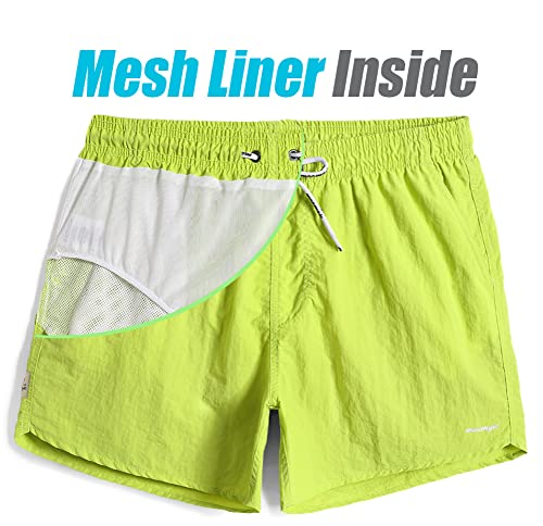 Image of maamgic Mens Swim Trunks 5 inch with Mesh Lining Quick Dry Bathing Suits for Men Swim Shorts Swimwear