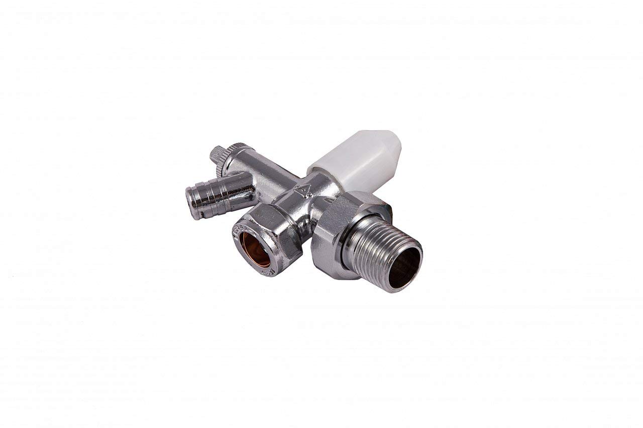 COMAP 02006 15mm Chrome Drain Off Angled Radiator Valve - Plumbing Fitting