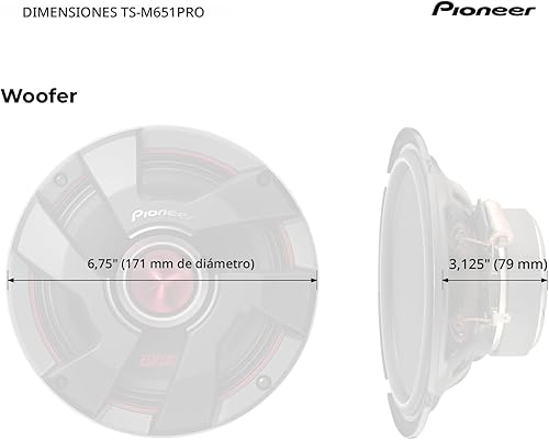 Miniatura 7 de Pioneer Altavoces TS-M651PRO de la serie P.R.O. de 6.5 pulgadas (par) - 300W máximo, perfectos para construcciones de alto SPL y audio de automóvil