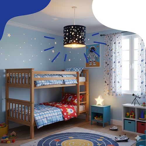 Suspension enfant espace bleu pour calmer la peur du noir