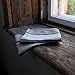 LinenMe Set of 2 Provence Linen Hand Towels, Standard, Black Natural Striped, Prewashed 100% Linen, Made in Europe, Produced from European Linen.