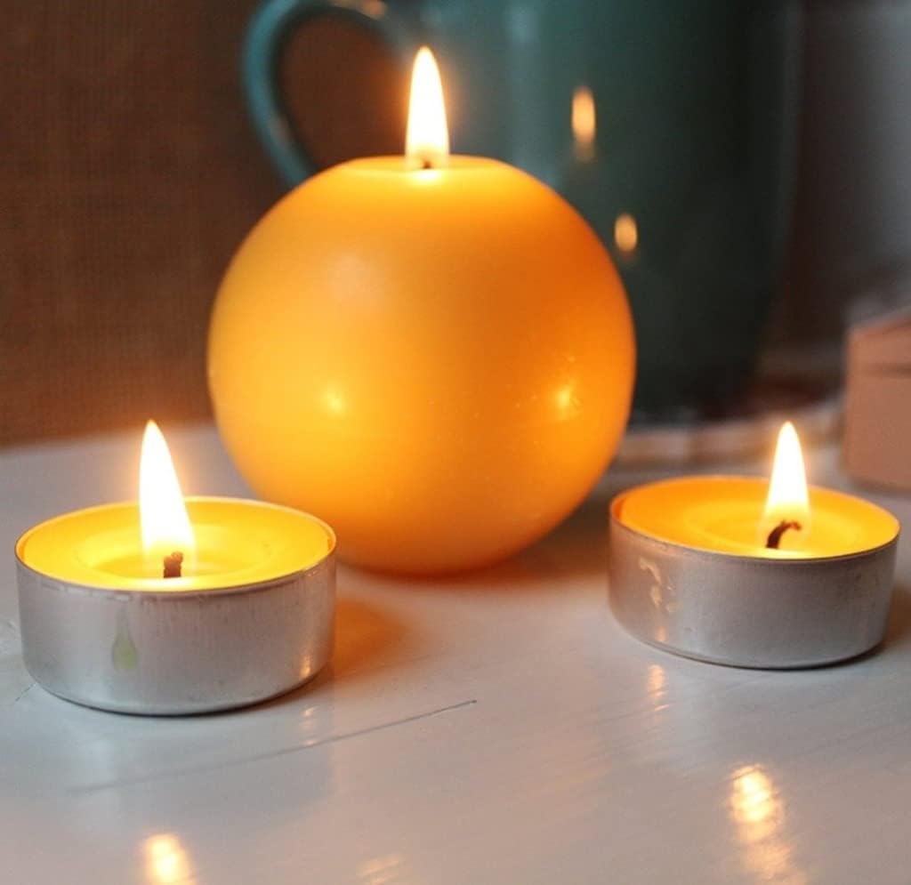Candlestock Handmade Dripless Unscented Beeswax Ball Candle Sets - 3 Inch, 4 Inch, 5 Inch Diameter (2-5")
