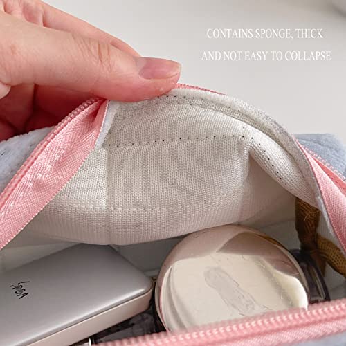 ROSABLE Pequena bolsa de maquiagem estojo de pelúcia bolsa de capacidade multifuncional bolsa com zí