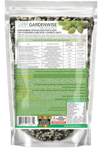 Image of GARDENWISE Evergreen Fertilizer - All-Purpose Granular Plant Food for Outdoor Trees and Shrubs, Azaleas, Magnolias, Pines & Arborvitae - Slow-Release Formula (1 Quart)