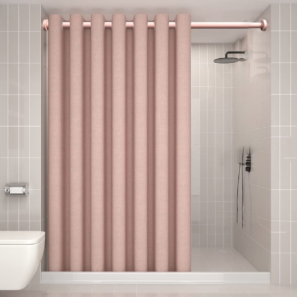Ensemble de rideau de douche en lin épais 180 x 200 cm – Tissu résistant à l'eau facile à nettoyer Décoration de salle de bain moderne Cloison élégante pour la maison Design durable et élégant