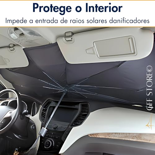 Protetor Solar Para-brisa Carro Dobrável Quebra Sol Retrátil com Proteção UV e Isolamento Térmico Gu