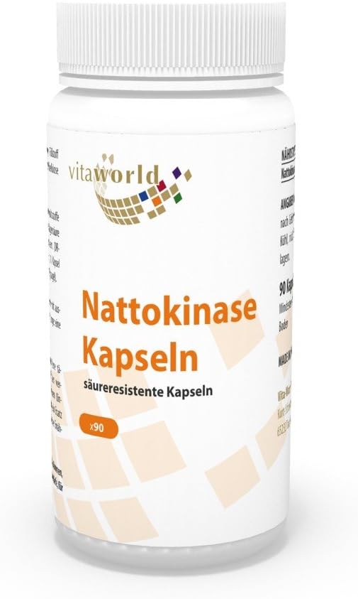 Vita World Nattokinase 100mg 2000 F.U. 90 Capsules Made in Germany