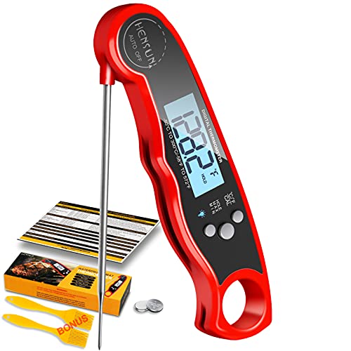Instant Read Meat Thermometer, KOFOHO Waterproof Ultra-Fast Digital Food Thermometer, Foldable Probe Backlight and Magnet for Kitchen Cooking Bread, Beef, Liquid Oil , Smoker BBQ Grill