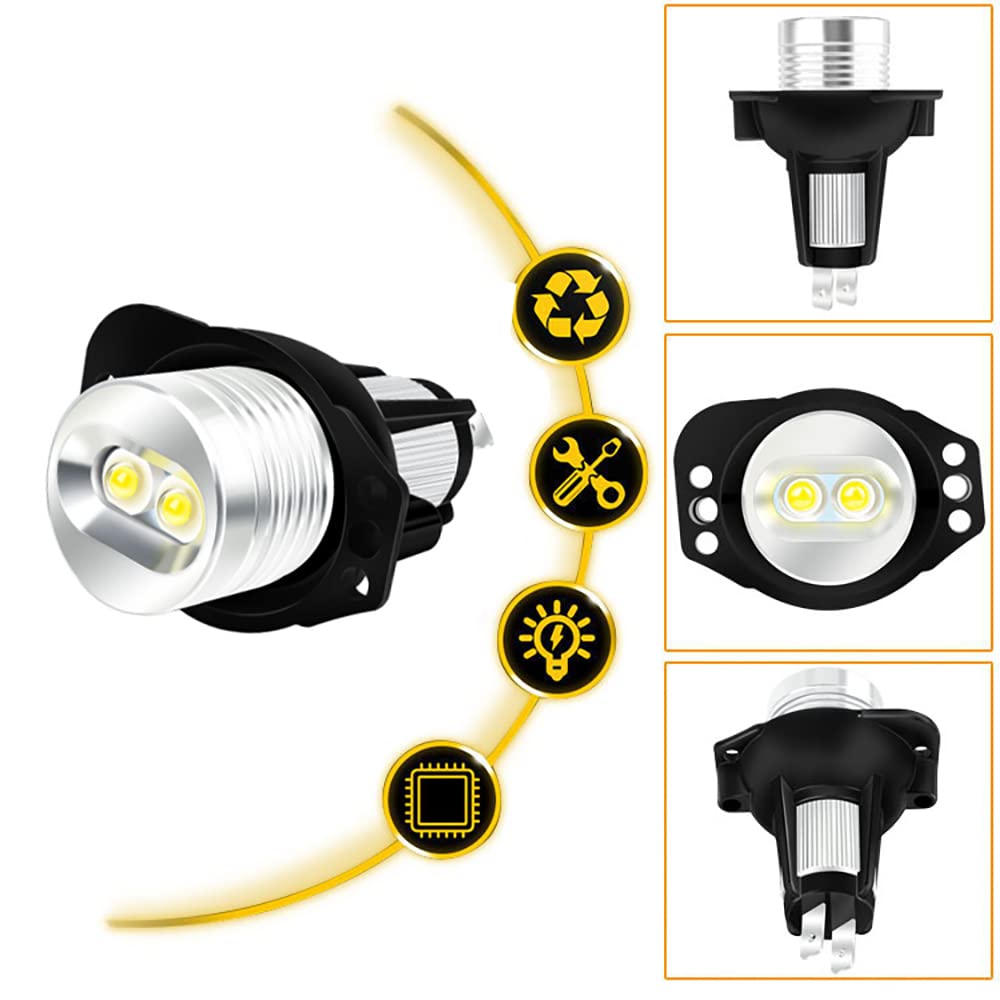Riloer Ampoule LED de gabarit Halo Angel Eyes compatible avec BMW Série 3 E90 E91 (2006-2012), 6 W, bleu, Angel Eyes