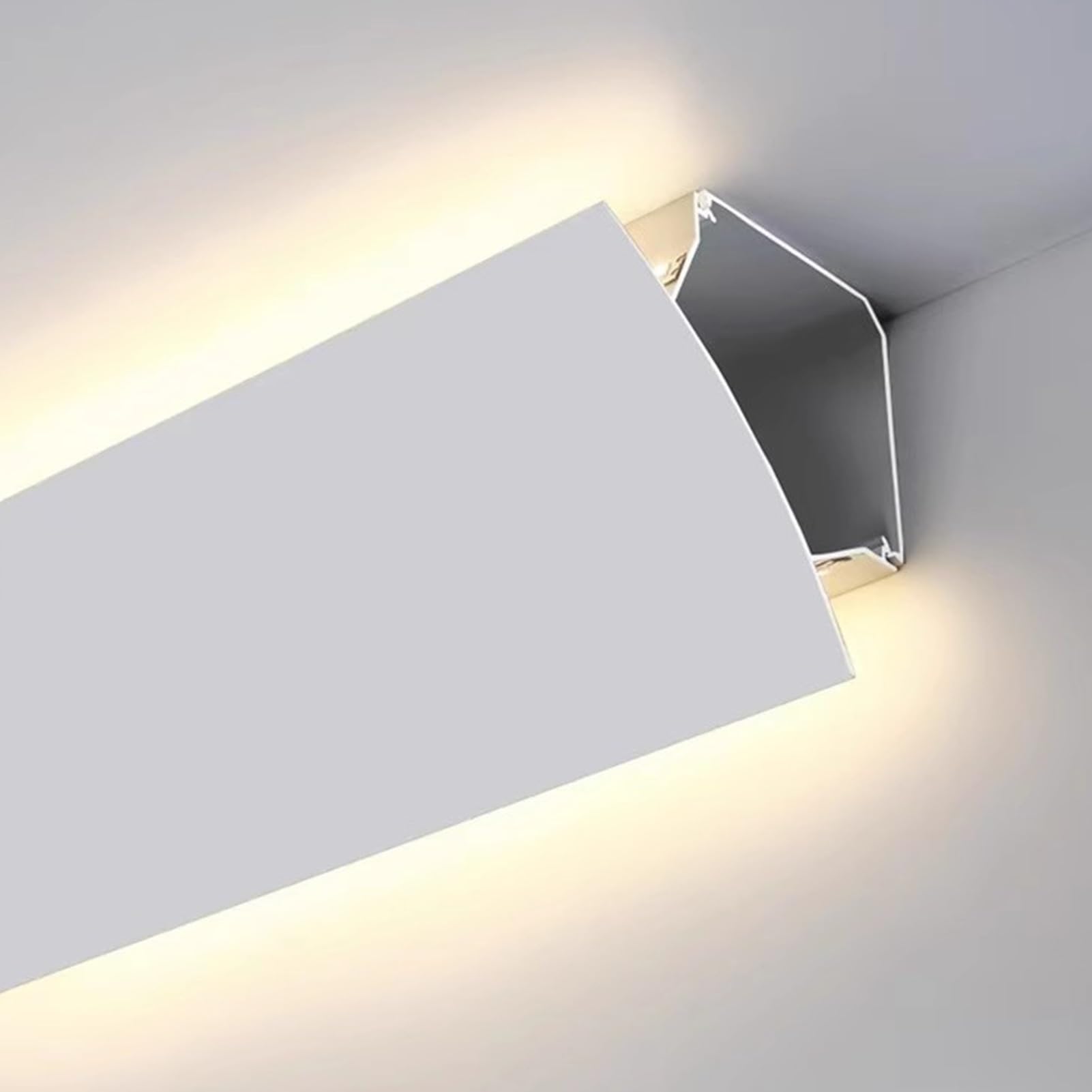 Illuminazione a battiscopa Canale a strisce luminose a LED, modanatura a corona for illuminazione indiretta, diffusore a canale a LED da soffitto/parete for cucina, sala da pranzo, teatro(15.0m)